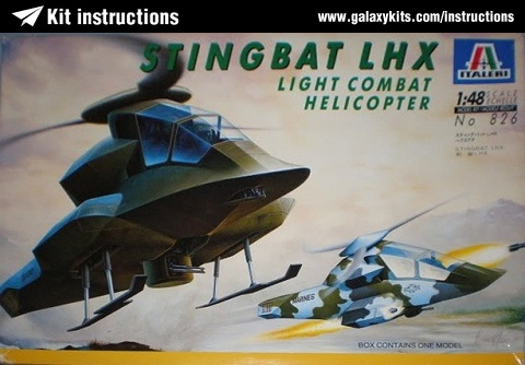 Box cover for Italeri Stingbat LHX Light Combat Helicopter in 1:48 scale
